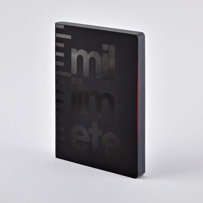 MM - Grafico L | quaderno nuuna A5+ | carta millimetrata | 256 pagine | Carta premium da 120 g | Architettura dell'album da disegno | pelle nera | prodotto in modo sostenibile in Germania
