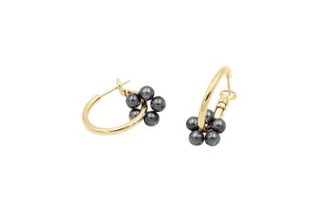 Boucles d'Oreilles Bloom Noir - Perle Noir