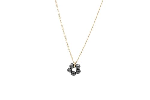 Bloom Necklace White - Pearl Black