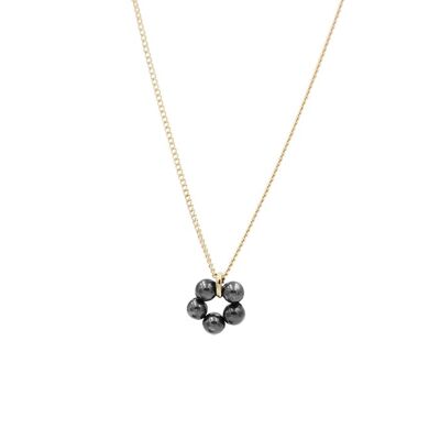 Bloom Necklace White - Pearl Black