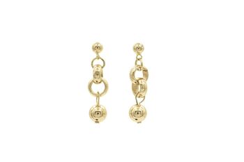 Boucles d'Oreilles Boule Bling Doré 1