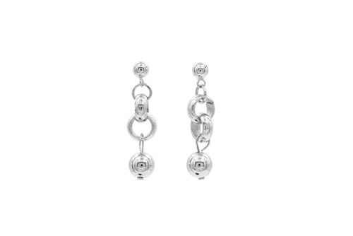 Bling Ball Earrings Silver