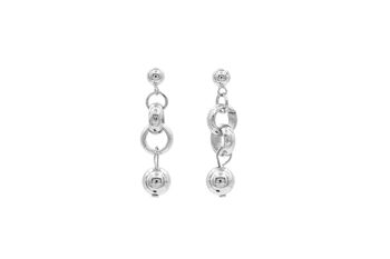 Boucles d'Oreilles Boule Bling Argent 1