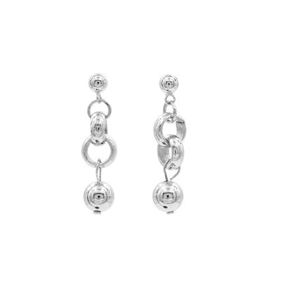 Boucles d'Oreilles Boule Bling Argent - Argent