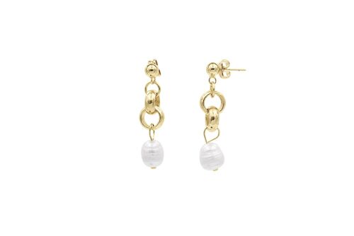 Bling Pearl Earrings Gold