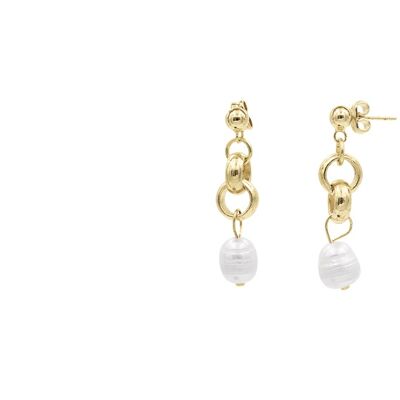 Bling Pearl Earrings Gold