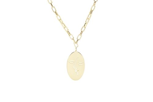 Kiss Necklace Silver - Gold, Link