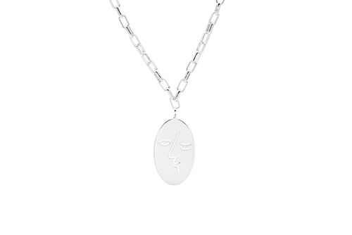Kiss Necklace Silver - Silver, Link