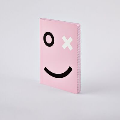 OX- Graphic S | nuuna notebook A6 | Dotted Journal | 2.5mm dot grid | 176 numbered pages | 120g premium paper | leather pink | sustainably produced in Germany