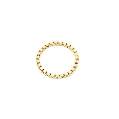 Quadratischer Ring Silber - L / 16, Gold