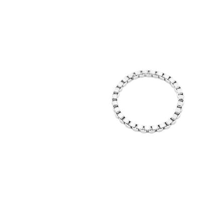 Quadratischer Ring Silber - M / 14, Silber