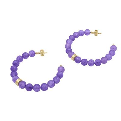 Boucles d'Oreilles Créoles Lilas - Lilas