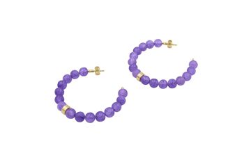 Boucles d'Oreilles Créoles Lilas - Lilas