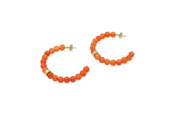 Boucles d'Oreilles Créoles Lilas - Orange
