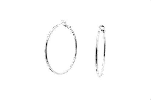 Sleek Hoop Big Earrings Silver