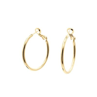 Sleek Hoop Medium Earrings Gold