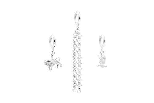 Trio Earrings Silver