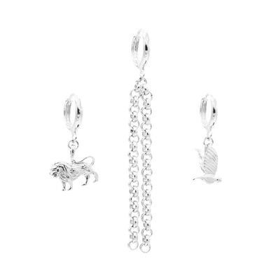 Trio Earrings Silver