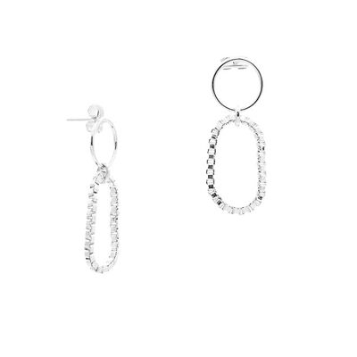 Boucles d'Oreilles Carrées Argent