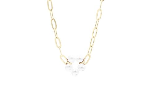 Bloom Big Necklace Lila - Pearl White