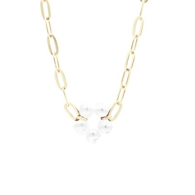 Bloom Big Necklace Lila - Pearl White
