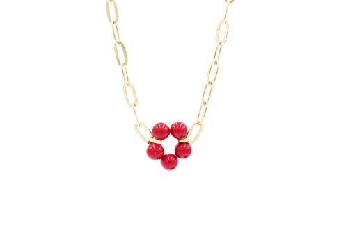 Bloom Big Necklace Lila - Red