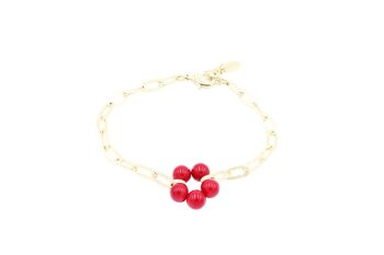 Bracelet Bloom Big Vert - Rouge