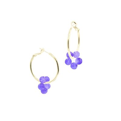 Bloom Big Earrings White - Lilac