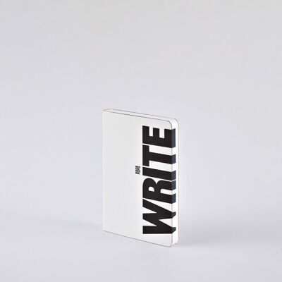 Write – Wrong - Graphic S | nuuna notebook A6 | Dotted Journal | 2.5mm dot grid | 176 numbered pages | 120g premium paper | leather white | sustainably produced in Germany