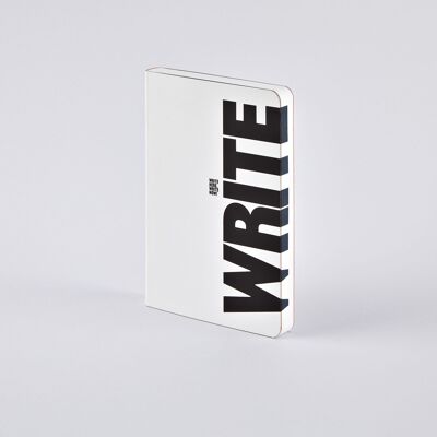 Write – Wrong - Graphic S | nuuna notebook A6 | Dotted Journal | 2.5mm dot grid | 176 numbered pages | 120g premium paper | leather white | sustainably produced in Germany