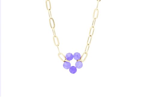 Bloom Big Necklace Green - Lilac