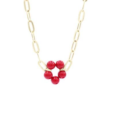 Collana Bloom Grande Verde - Rosso