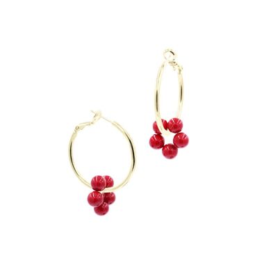 Bloom Big Earrings Red