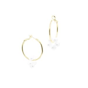 Boucles d'Oreilles Bloom Big Rouge - Blanc Perle