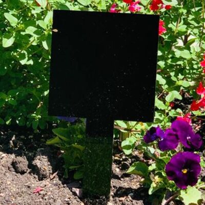 Acrylic Square Memorial Spike - 3mm Black Acrylic