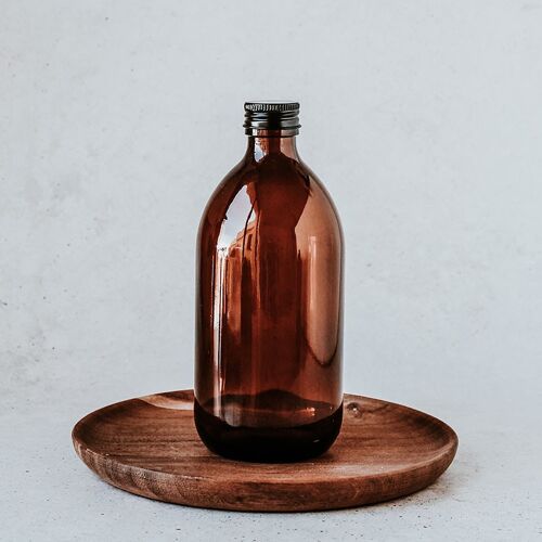 Botella de vidrio ámbar con tapón de rosca - 500ml