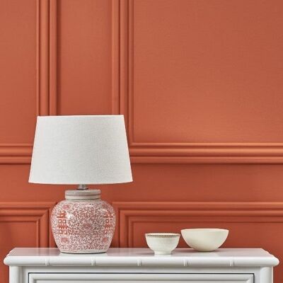 Double Happiness Ceramic Lamp - Coral