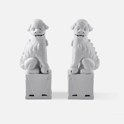 White Foo Dogs, Pair