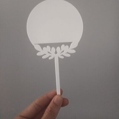 Circle Flower Cake Topper 3mm Clear Acrylic