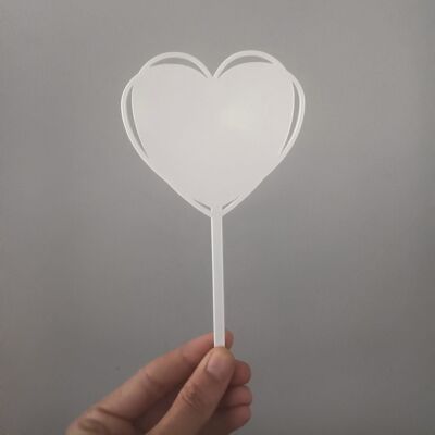 Heart Cut-out Cake Topper 3mm Clear