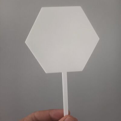 Hexagon Cake Topper 3mm Clear