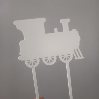 Train Cake Topper 3mm White