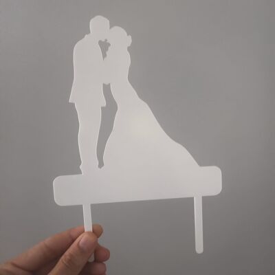Wedding Couple Cake Topper 3mm Clear