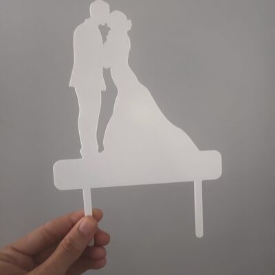 Wedding Couple Cake Topper 3mm Clear