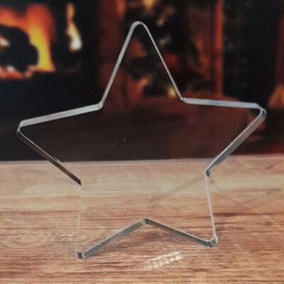 Freestanding Acrylic High Quality Star 10mm Clear