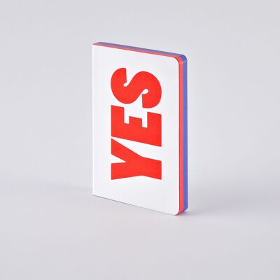 Yes – No - Graphic S | nuuna notebook A6 | Dotted Journal | 2.5mm dot grid | 176 numbered pages | 120g premium paper | leather white | sustainably produced in Germany
