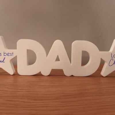 Freestanding Dad With 2 Stars 10mm White