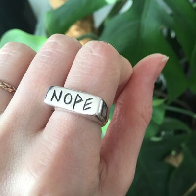 NOPE Sterling Silver Heavy Ring