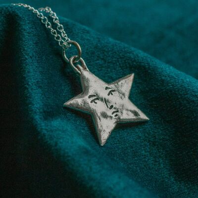 Sterling Silver Star Face Pendant