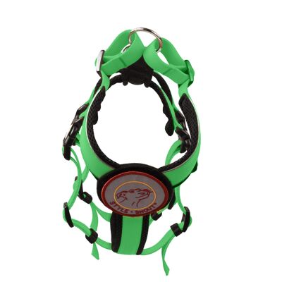 Safety Harness - Patch&Safe - Frog Green-Black - S - Dogs over 12kg/40cm